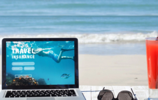 laptop in beach